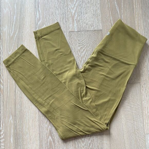 lululemon Align Pant II High Rise Tights 25" Grape Leaf Yellow Sz4 - Picture 2 of 14